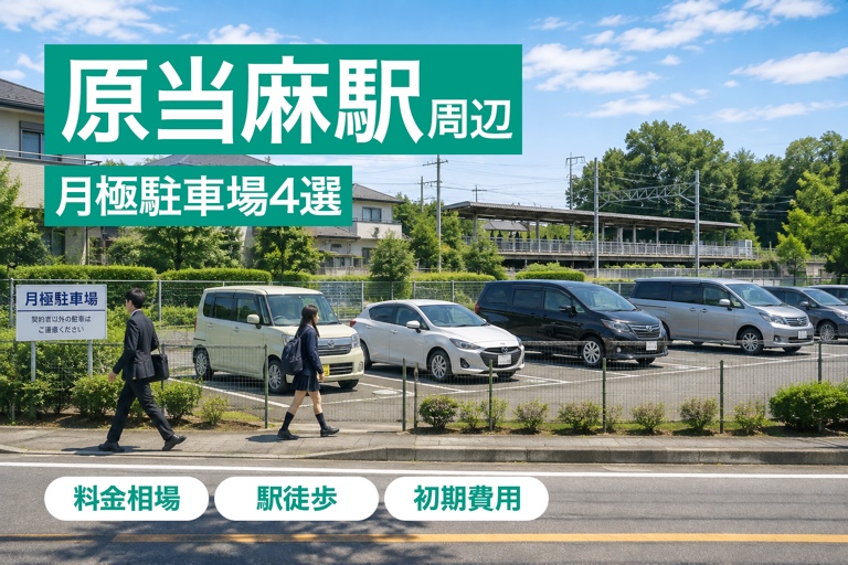 原当麻駅周辺の月極駐車場4選｜橋本・海老名の両方に12分・乗換0回。駅前1万円との差を比較