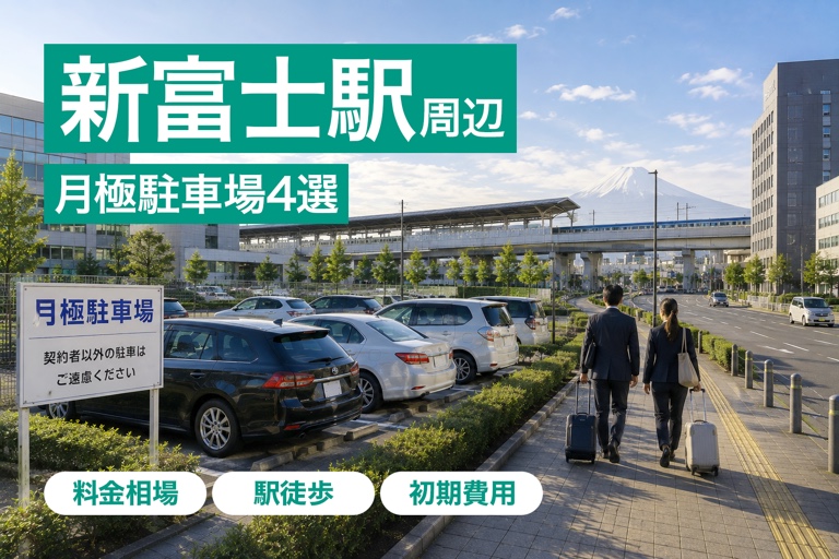 新富士駅周辺の月極駐車場4選｜駅前の公営は送迎用30台だけ・料金相場と駅からの距離を比較